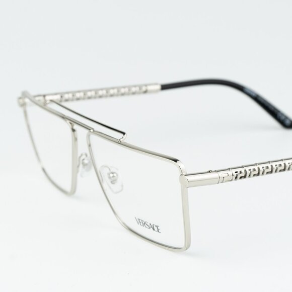 NEW Versace VE1295 1000 Silver Pilot Unisex Eyeglasses VE 1295 - Picture 5 of 11